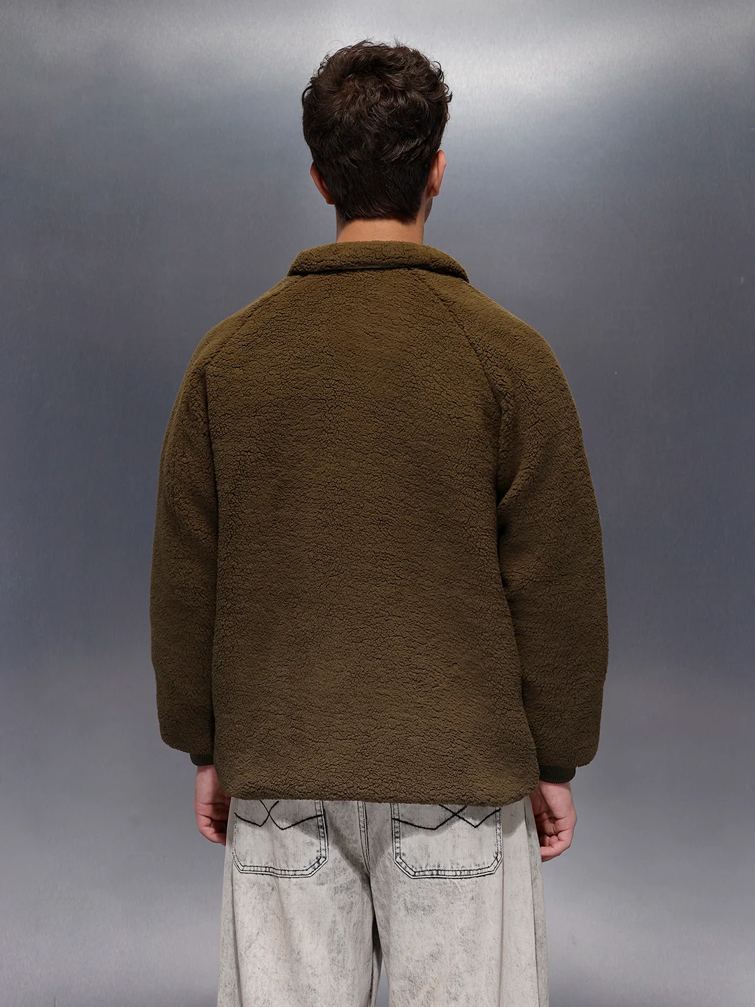 Men's Casual Oversized Jacket  | Olive - Image 2