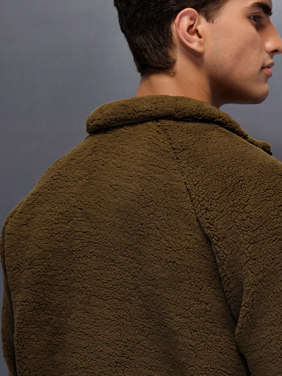Men's Casual Oversized Jacket  | Olive - Image 4