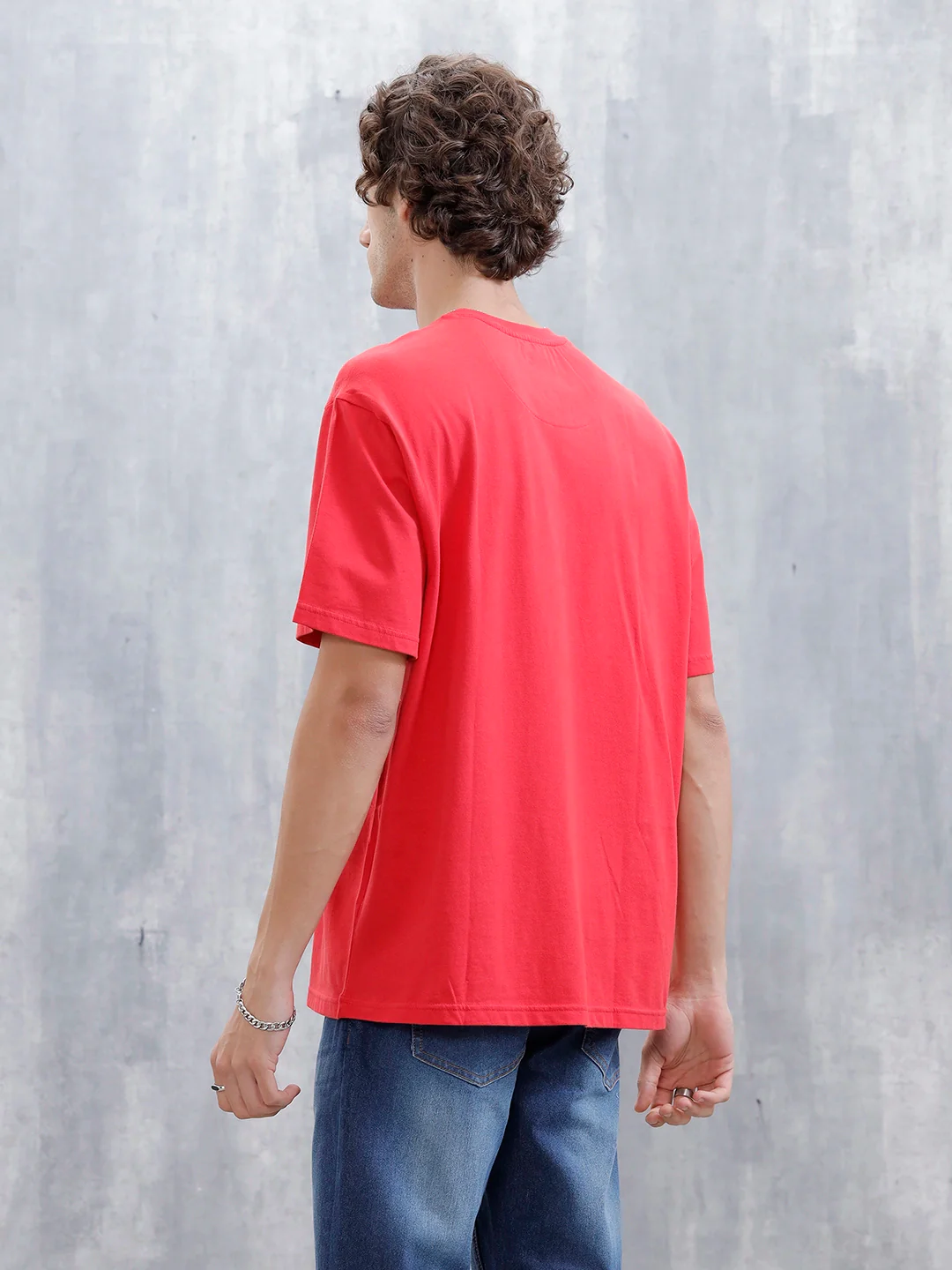 Men's Casual Oversized T-Shirt | Red - Image 3