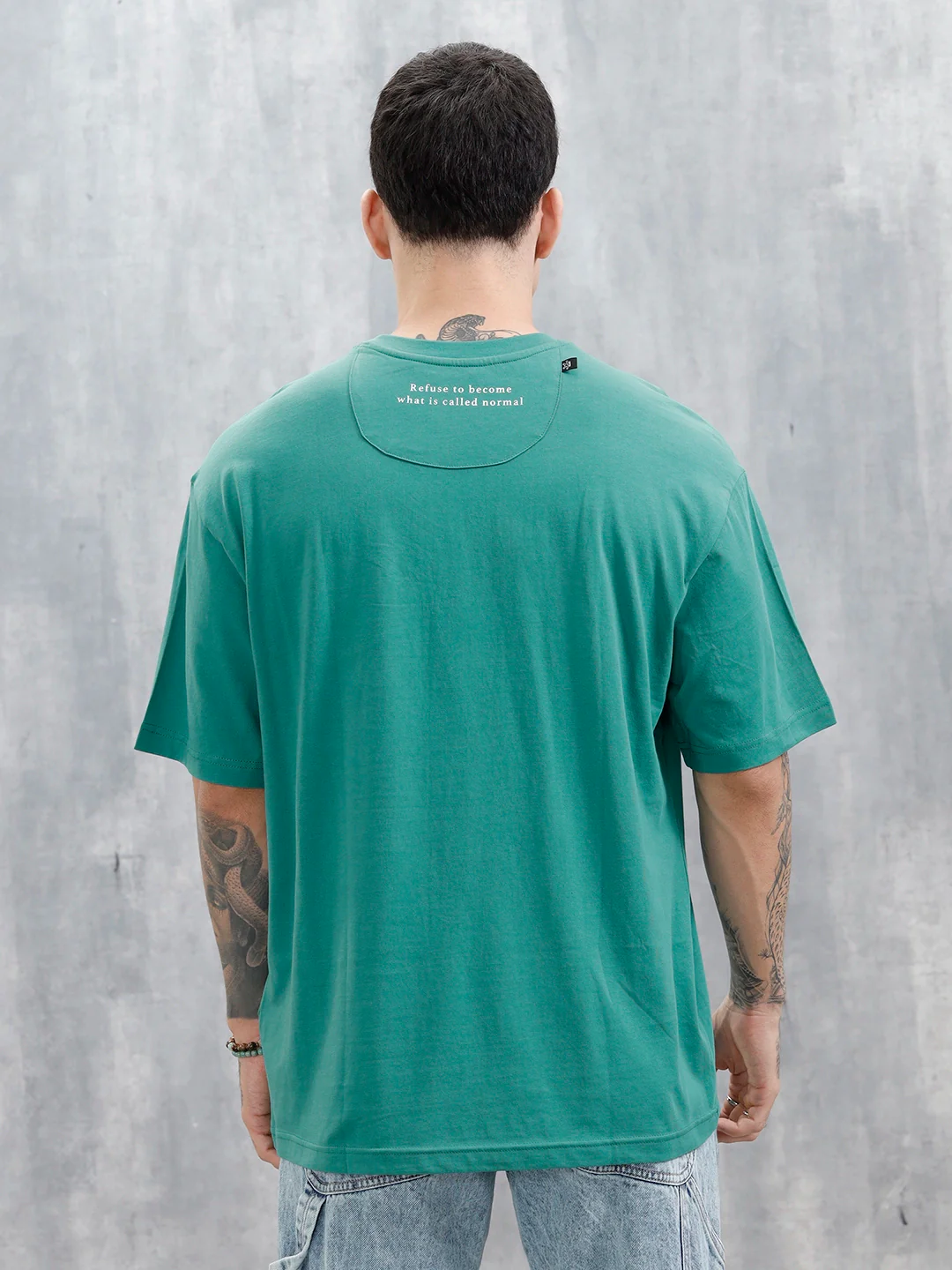Men's Casual Printed Oversized T-Shirt | Green - Image 3