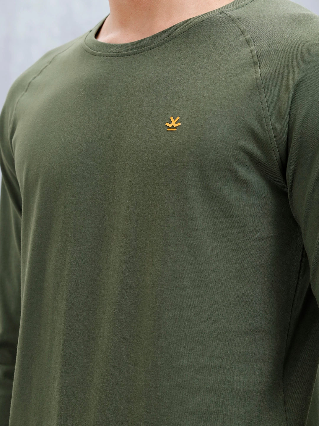 Men's Casual Raglan Sleeve T-Shirt | Olive - Image 5