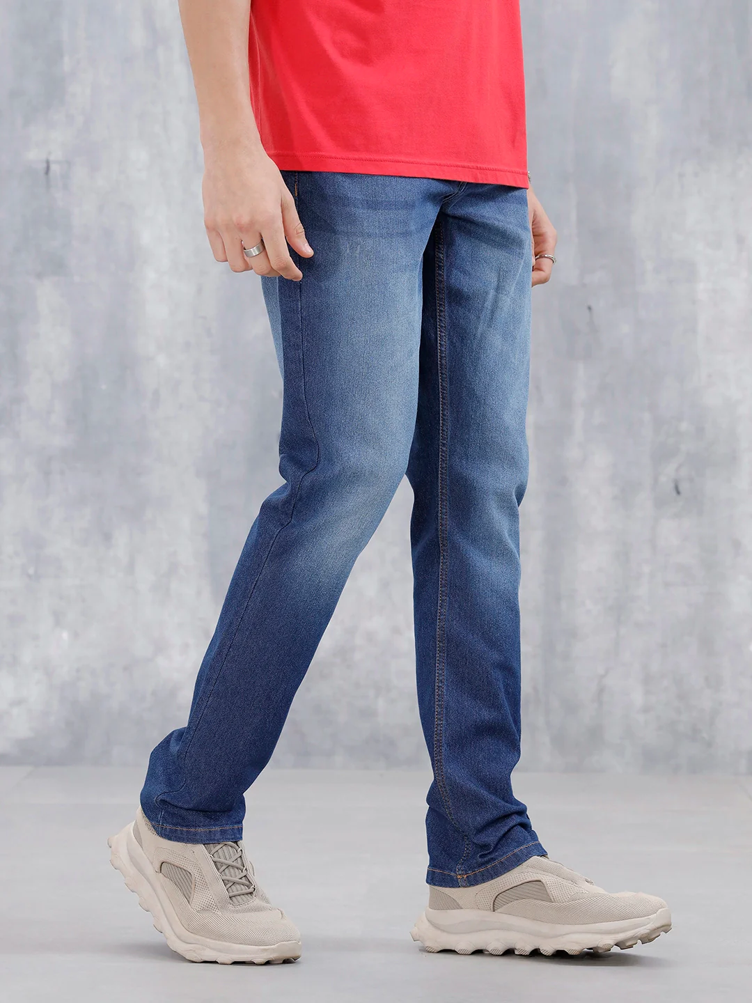 Men's Casual Regualar Fit Jeans | Dark Blue - Image 4