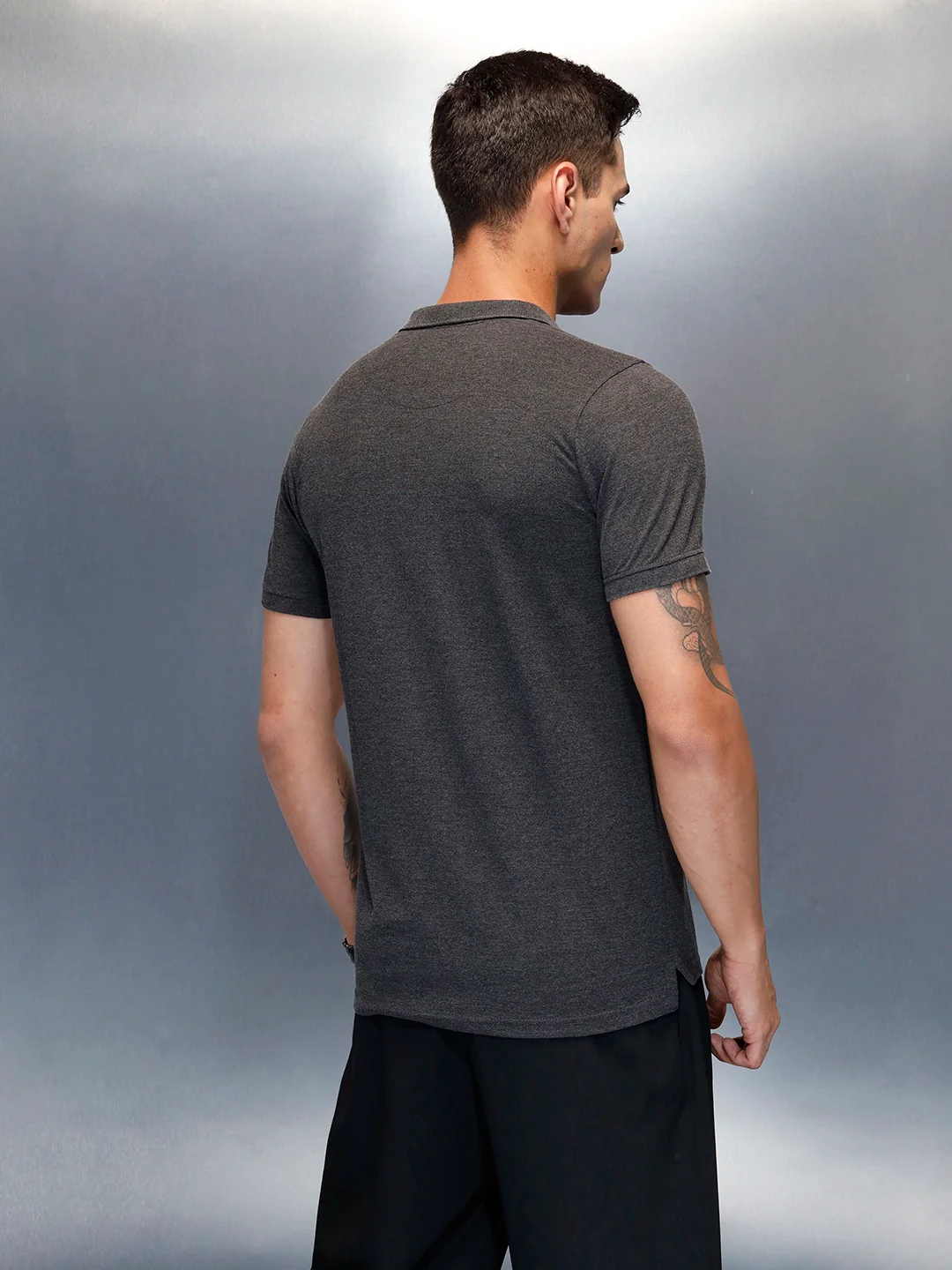 Men's Casual Regualr Fit Polo T-Shirt | Dark Grey - Image 3