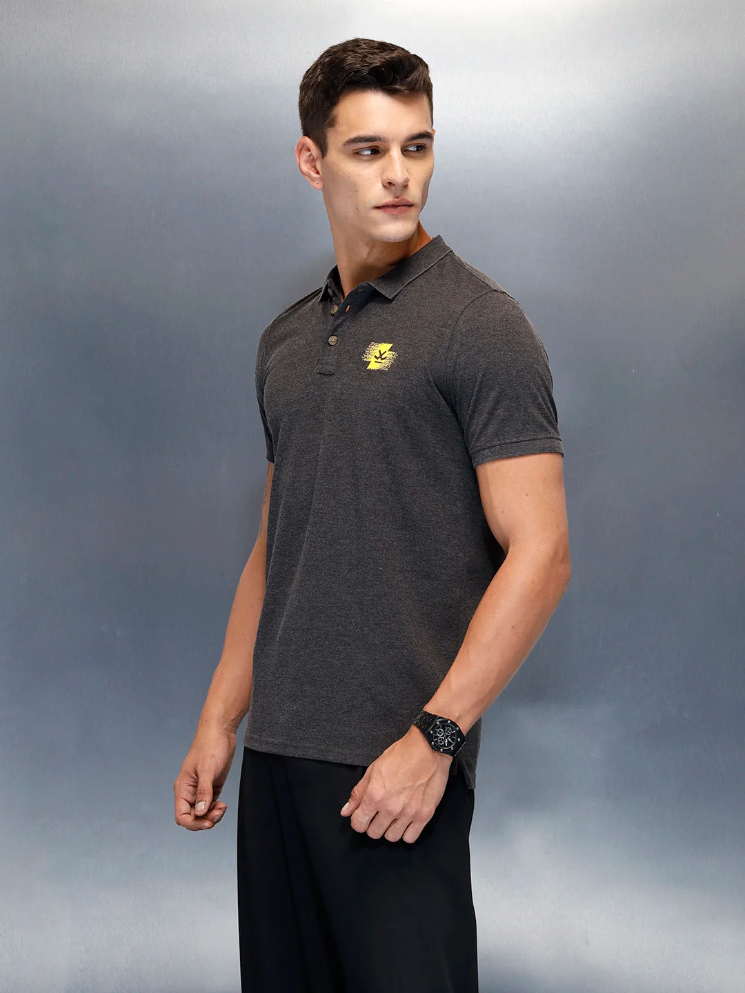 Men's Casual Regualr Fit Polo T-Shirt | Dark Grey - Image 4