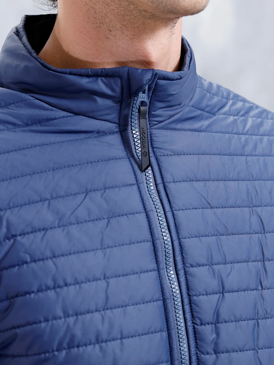 Men's Casual Regualr Fit Puffer Jacket  | Navy Blue - Image 7