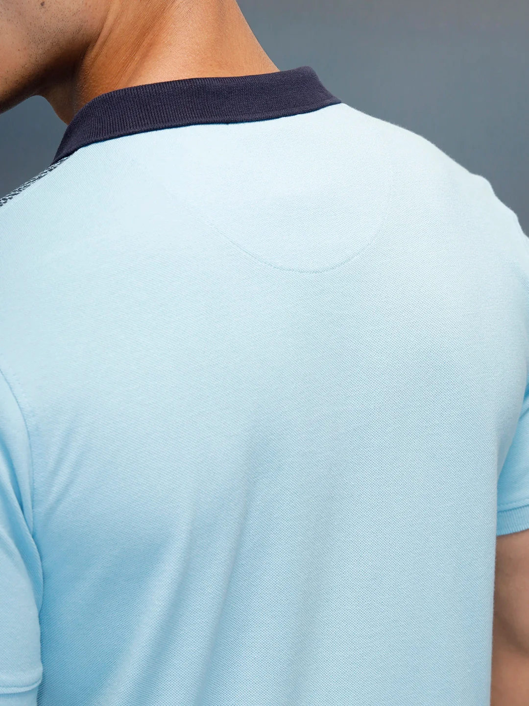 Men's Casual Regualr Fit Striped Patten Polo T-Shirt | Light Blue - Image 5