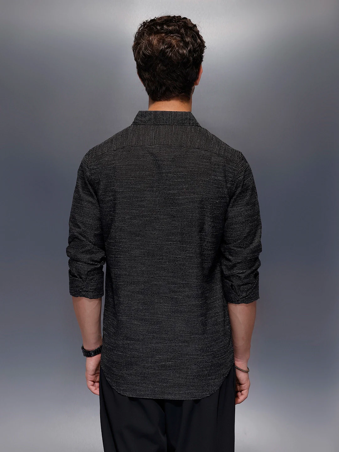 Men's Casual Regular Fit Shirt   |  Black - Image 3