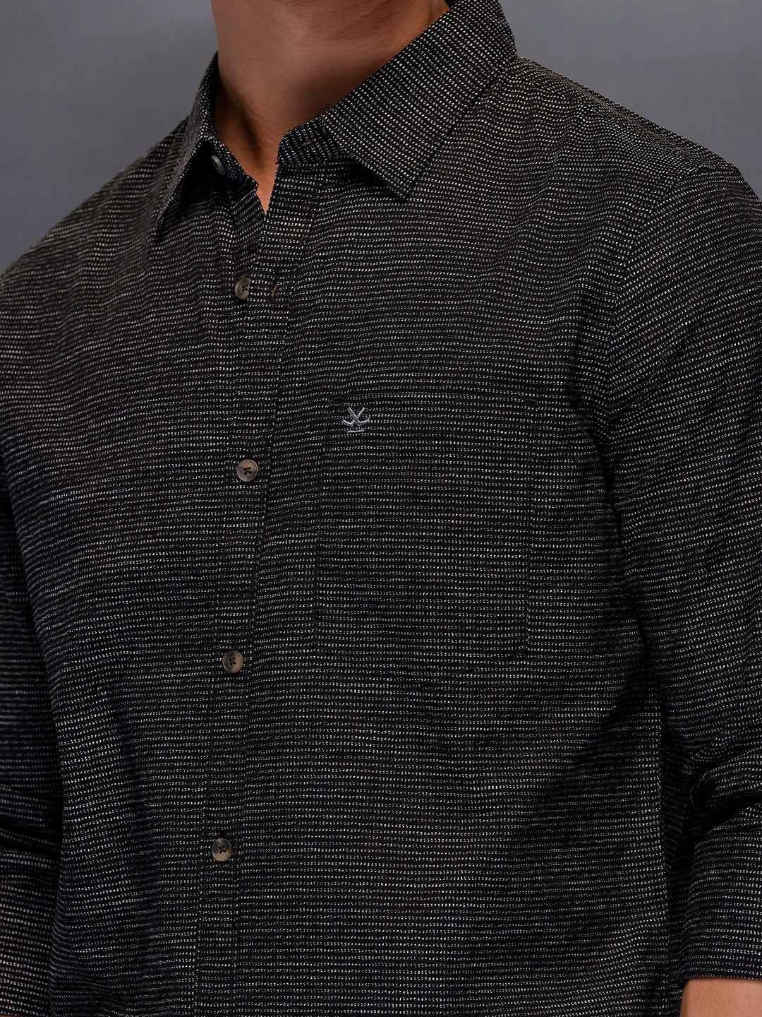 Men's Casual Regular Fit Shirt   |  Black - Image 5