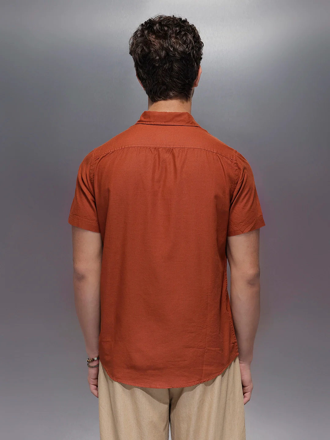 Men's Casual Regular Fit Shirt   |  Brown - Image 3
