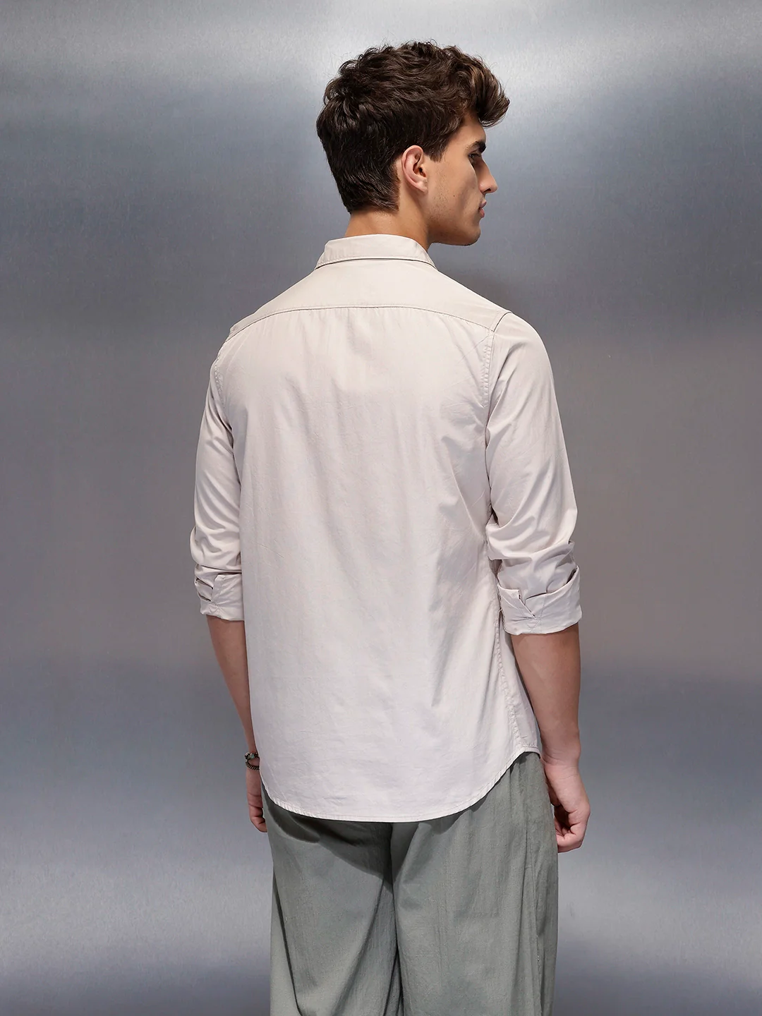 Men's Casual Regular Fit Shirt  | Grey - Image 3