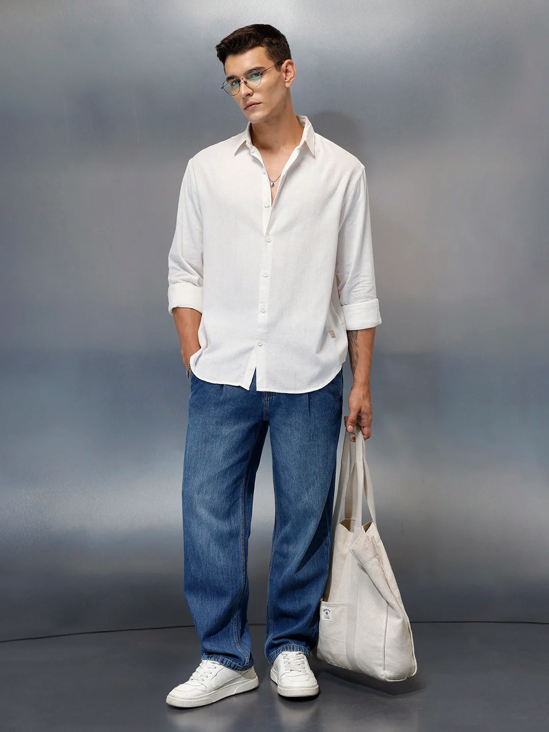 Men's Casual Regular Fit Shirt | Off White - Image 2