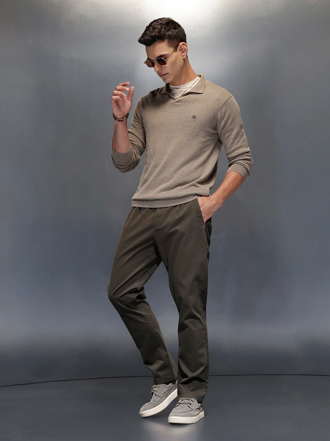Men's casual relax fit trouser | Olive - Image 2