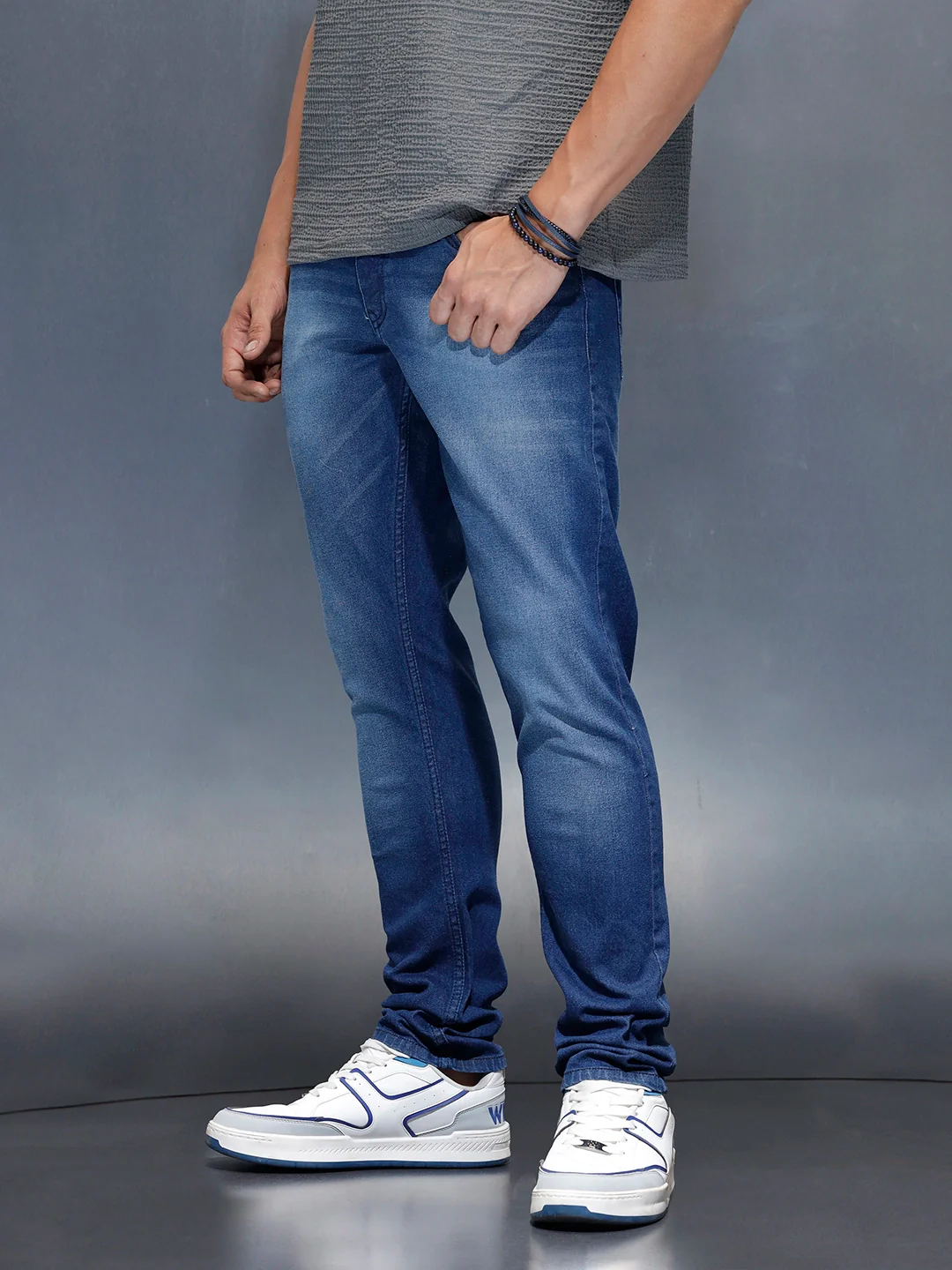 Men's Casual Relaxed Fit Jeans | Blue - Image 4