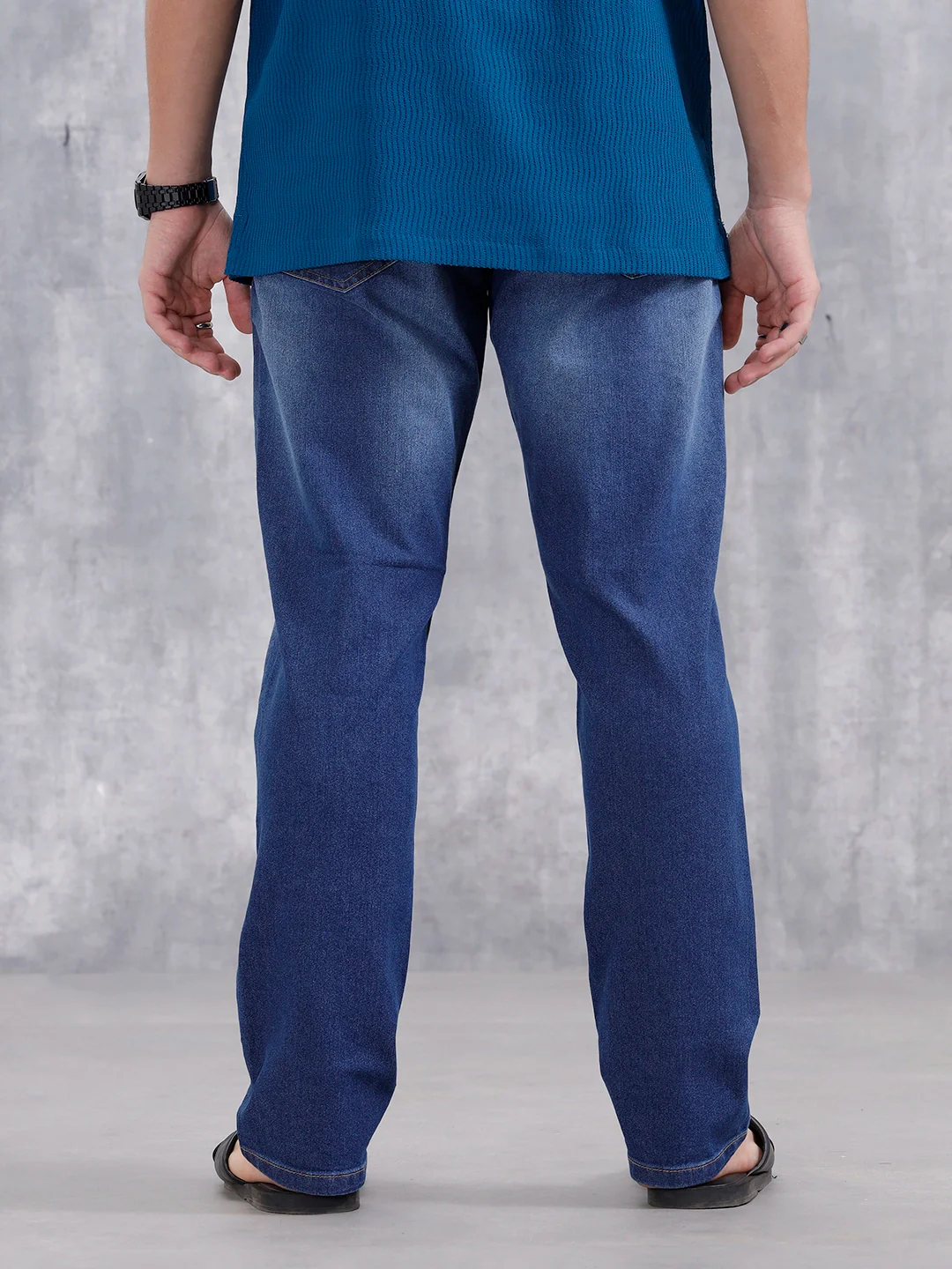 Men's Casual Relaxed Fit Jeans | Blue - Image 3