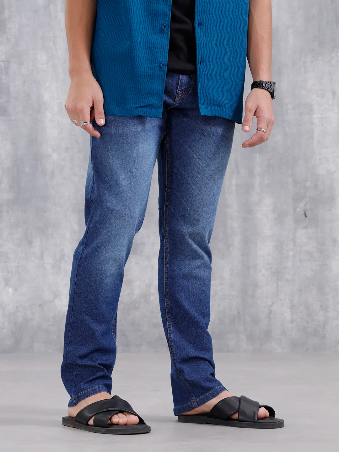 Men's Casual Relaxed Fit Jeans | Blue - Image 5
