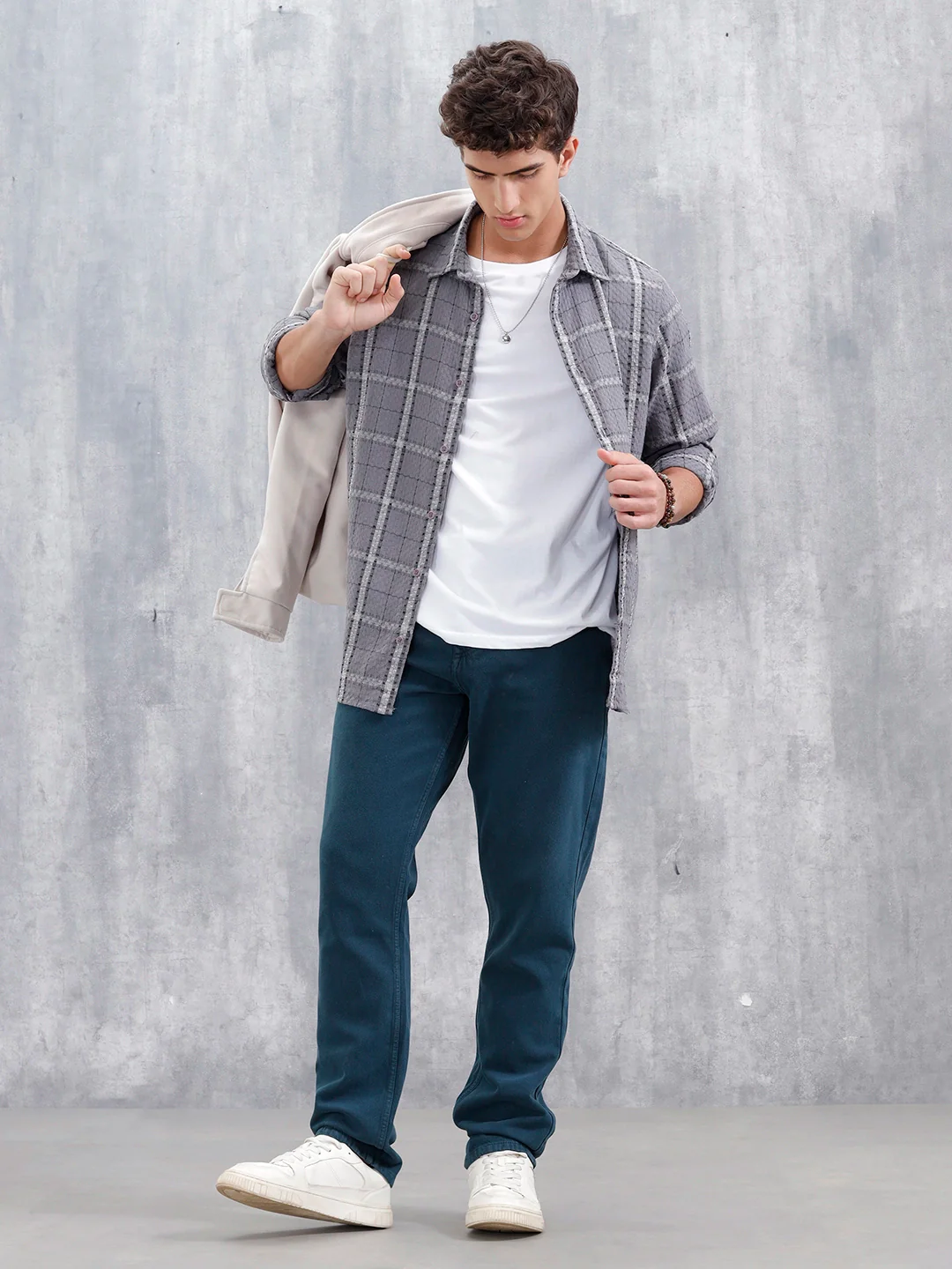 Men's Casual Relaxed Fit Jeans | Teal - Image 2
