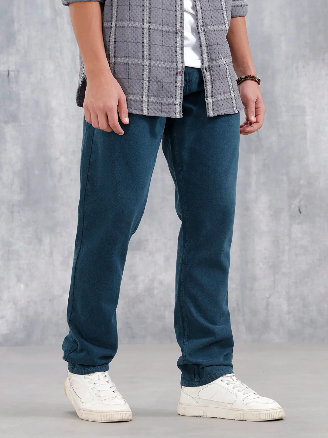 Men's Casual Relaxed Fit Jeans | Teal - Image 4