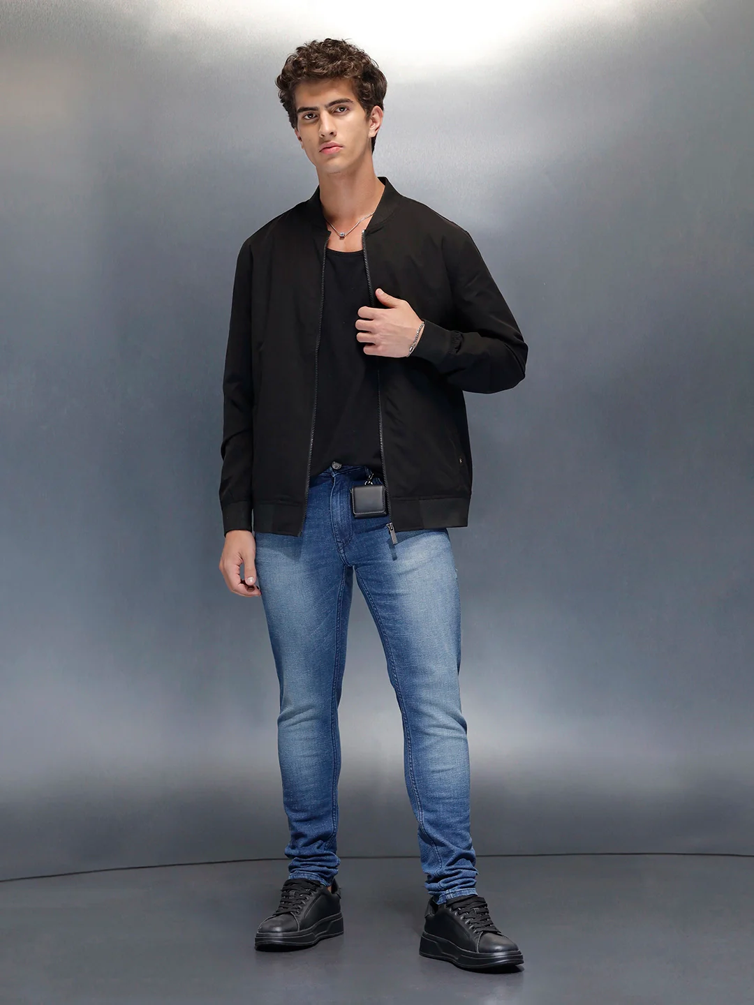Men's casual skinny fit jeans  | Blue - Image 2