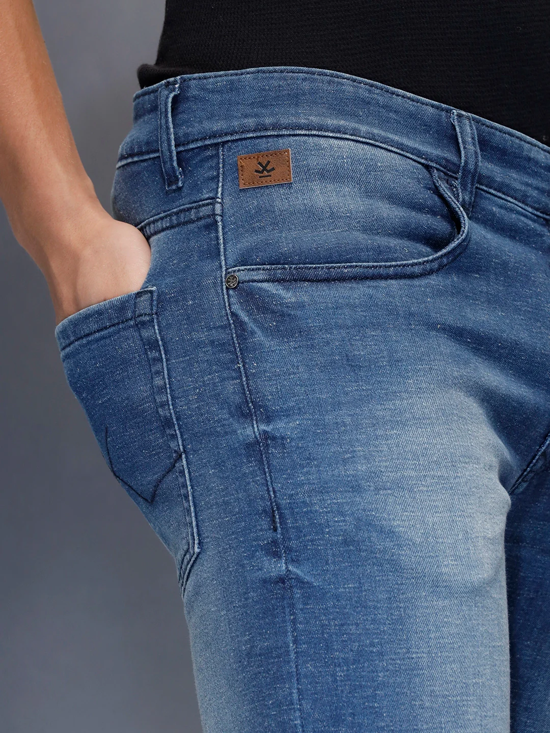 Men's casual skinny fit jeans  | Blue - Image 5