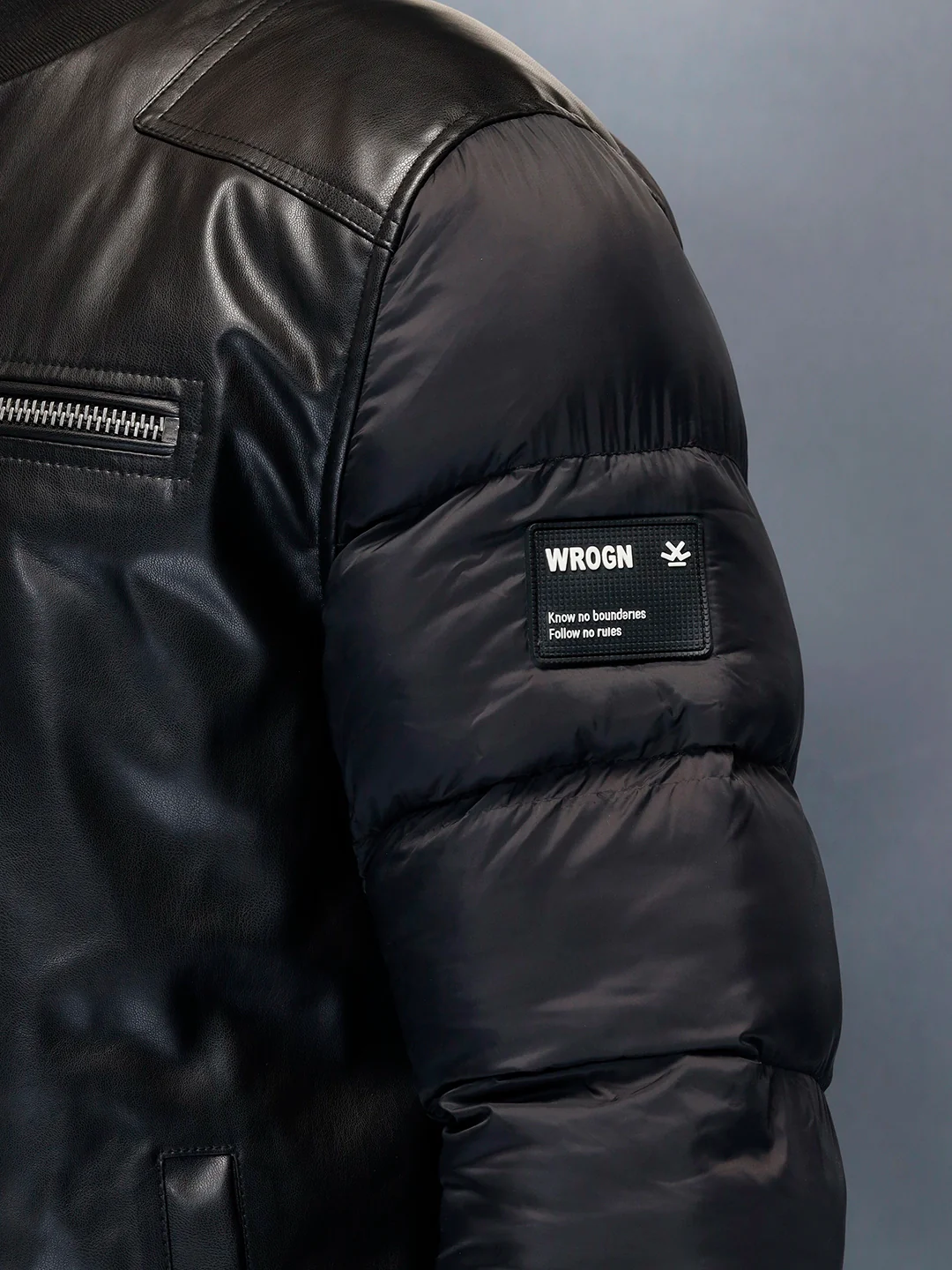 Men's Casual Slim Fit Biker Jacket | Black - Image 9