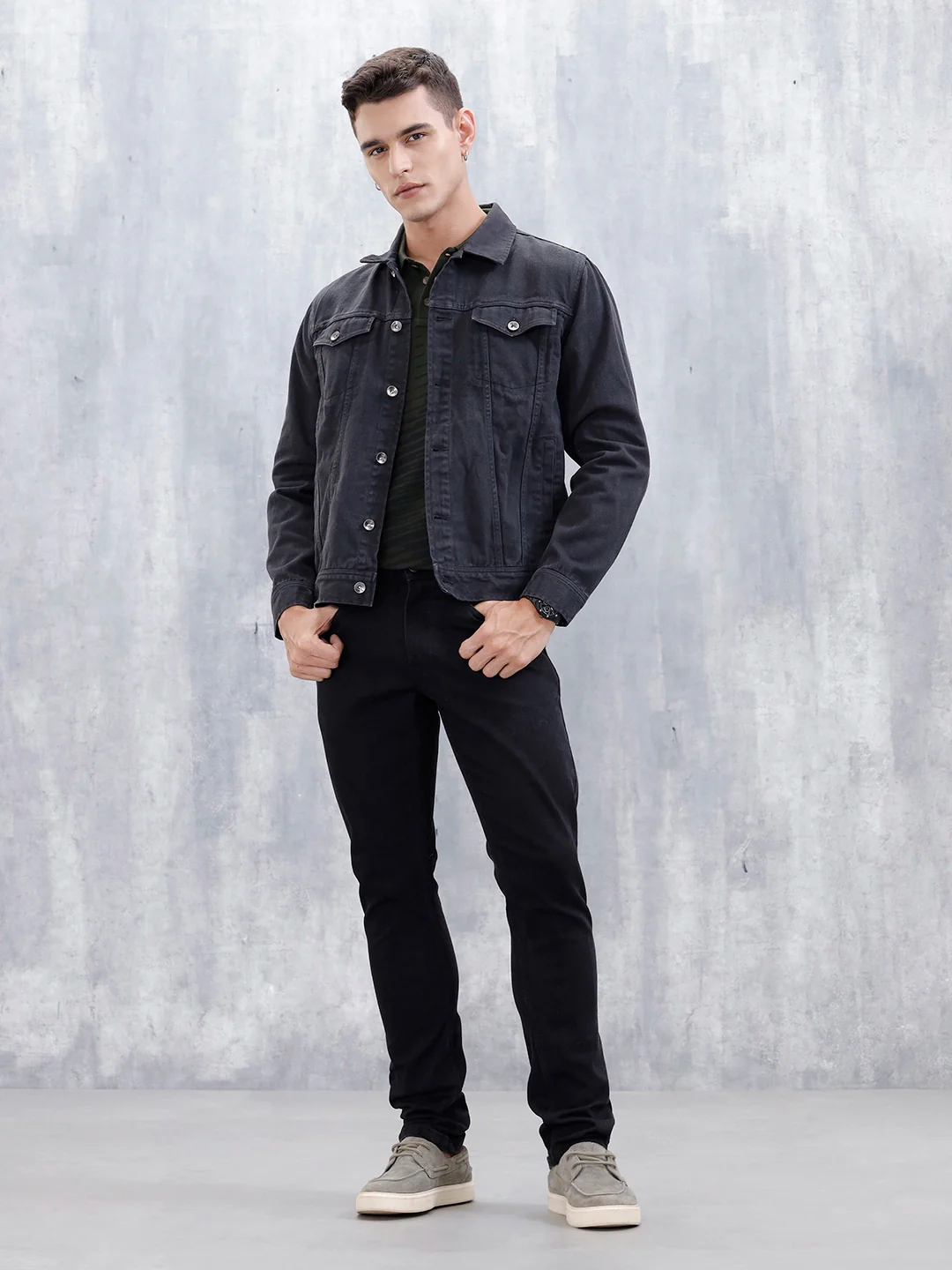 Men's Casual Slim Fit Jeans | Black - Image 2