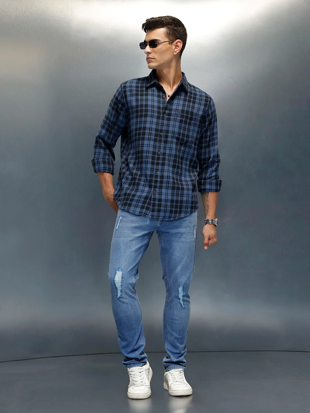 Men's casual slim fit jeans | Blue - Image 2