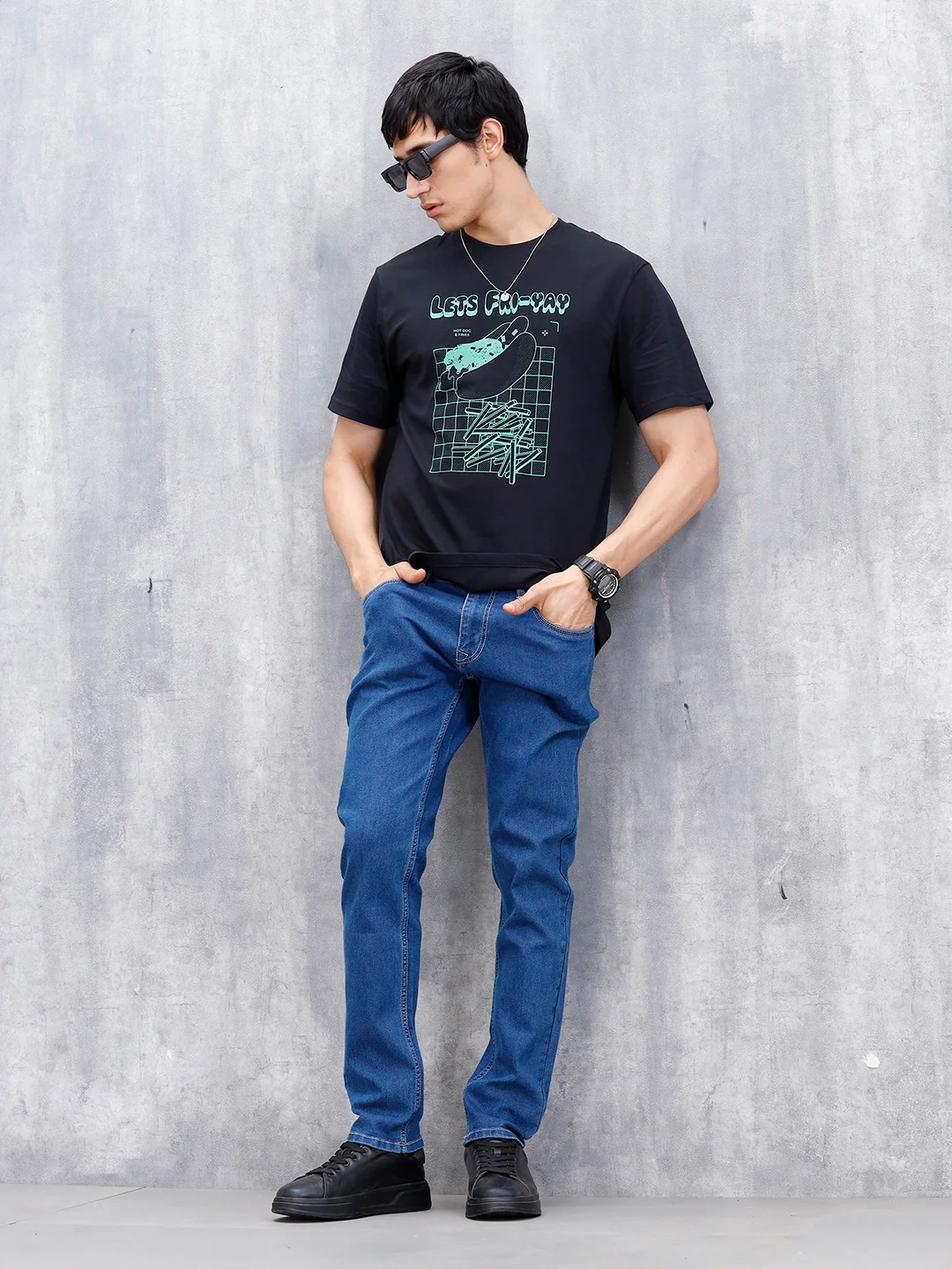 Men's Casual Slim Fit Jeans | Blue - Image 2