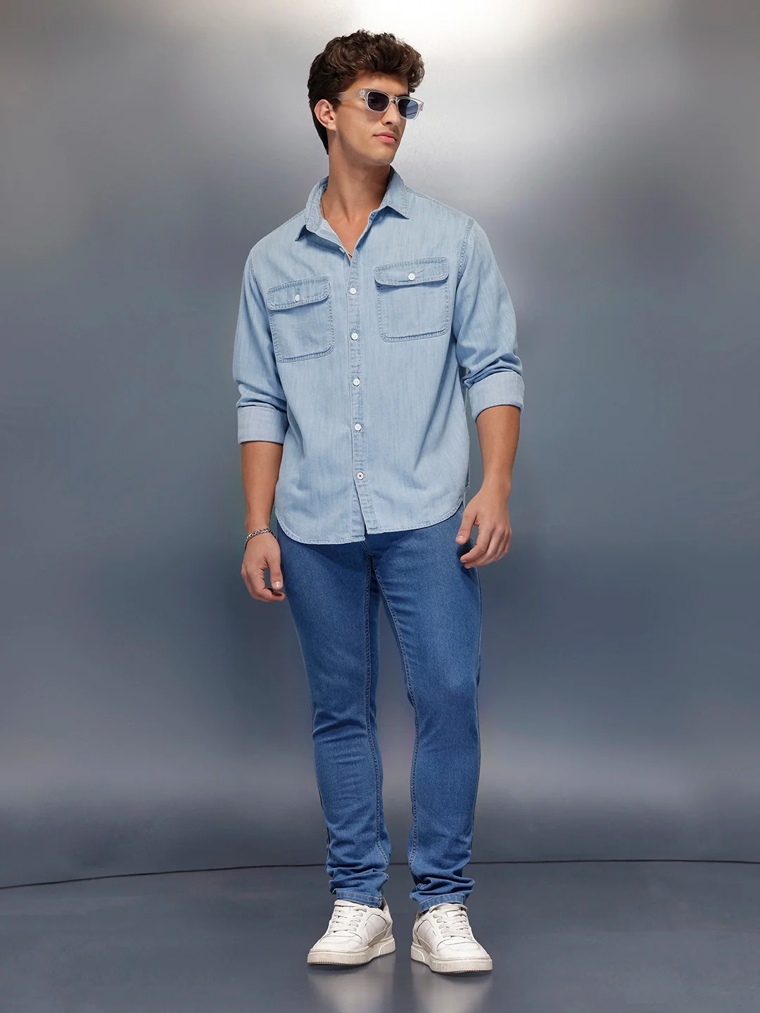 Men's Casual Slim Fit Jeans   |  Blue - Image 2