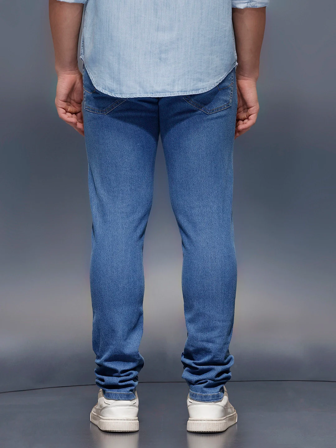 Men's Casual Slim Fit Jeans   |  Blue - Image 3
