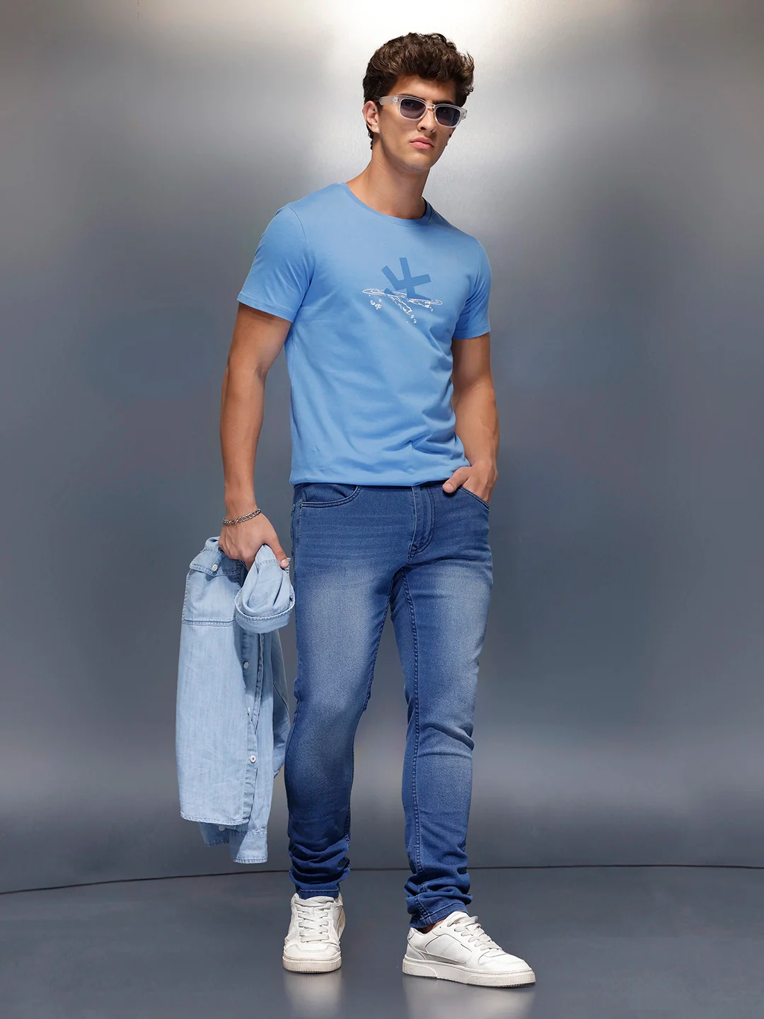 Men's Casual Slim Fit Jeans   |  Dark Blue - Image 2