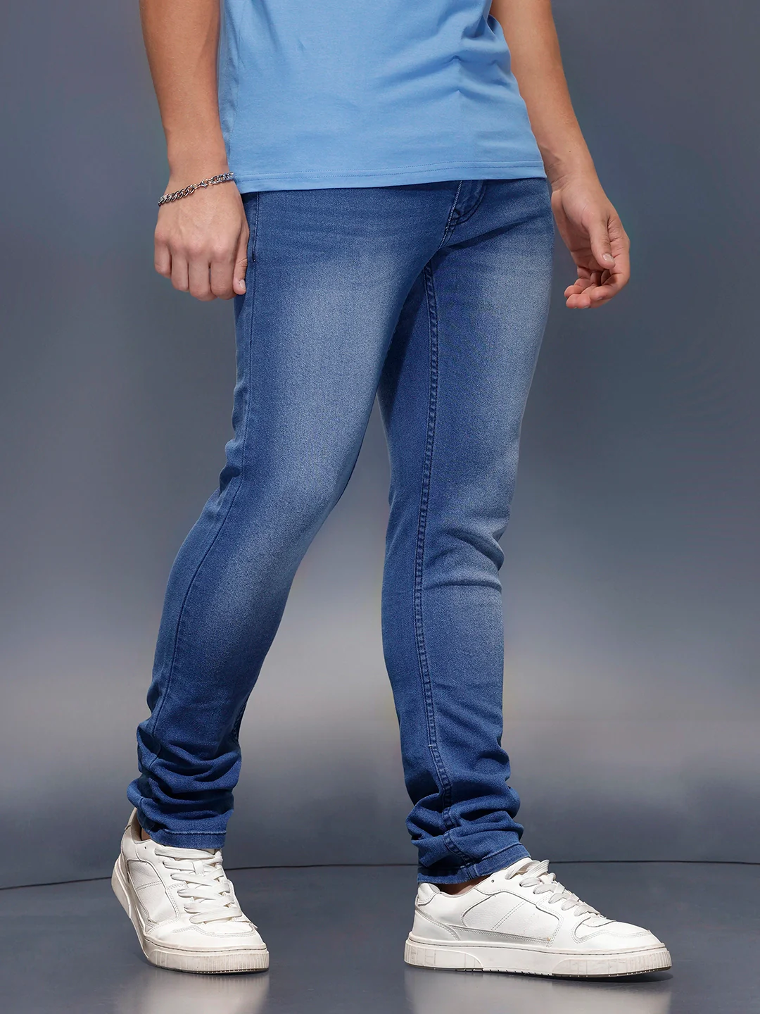 Men's Casual Slim Fit Jeans   |  Dark Blue - Image 4