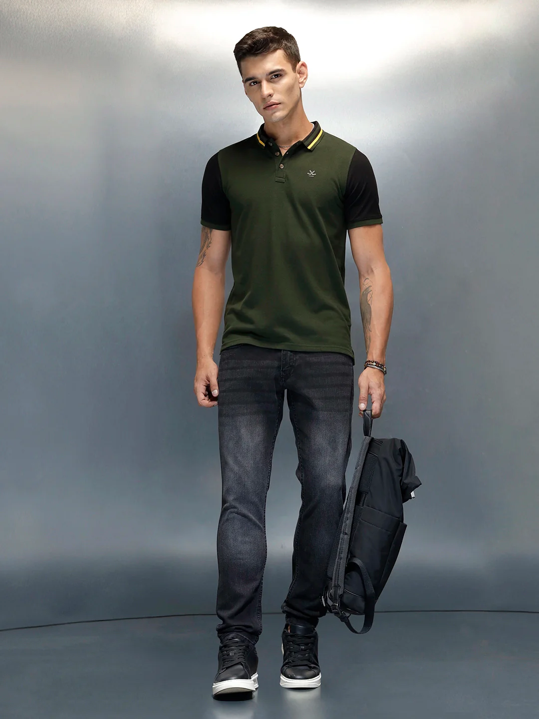 Men's Casual Slim Fit Jeans | Dark Grey - Image 2