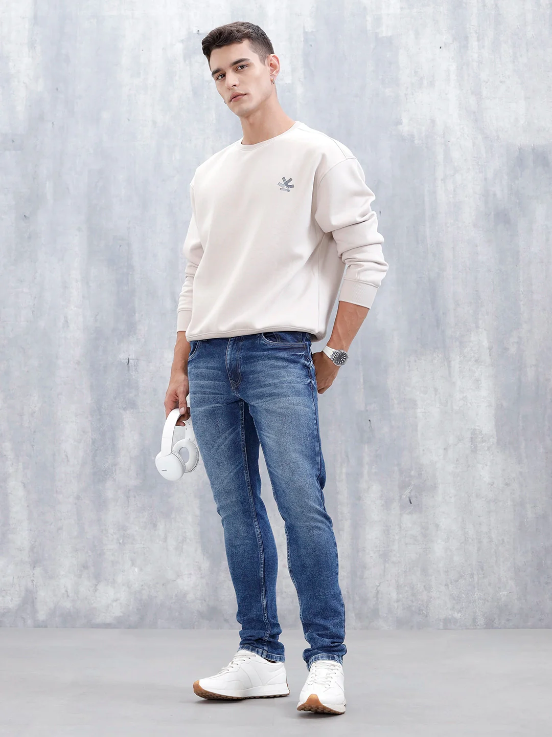 Men's Casual Slim Fit Jeans  | Dark Blue - Image 2