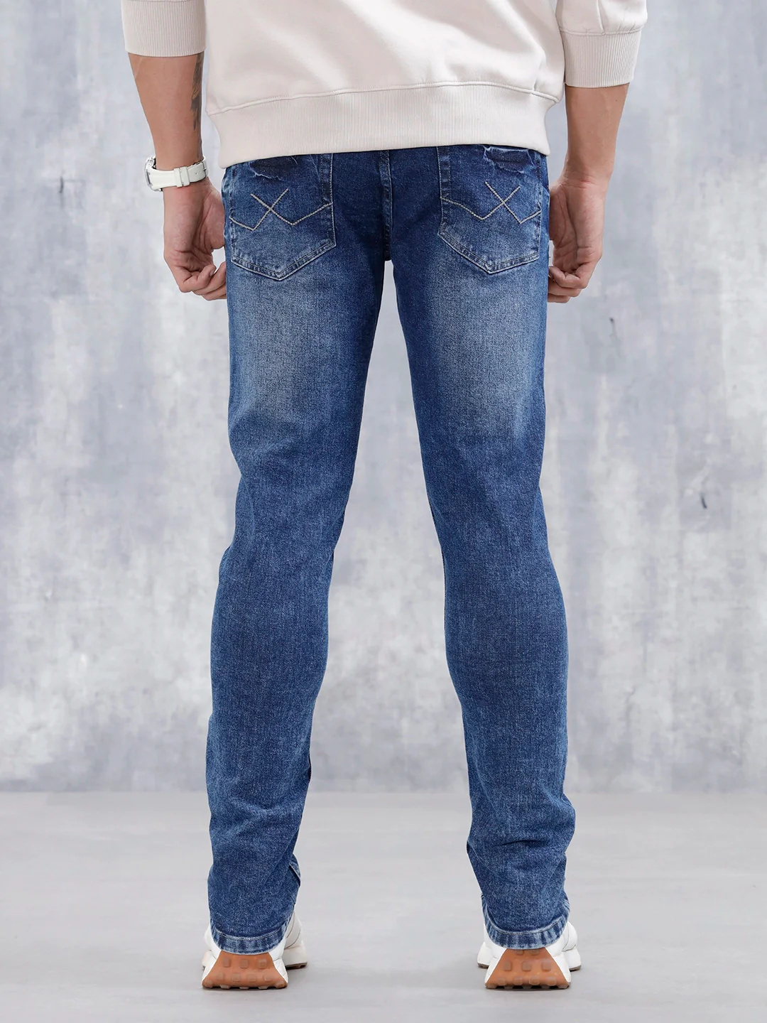 Men's Casual Slim Fit Jeans  | Dark Blue - Image 3