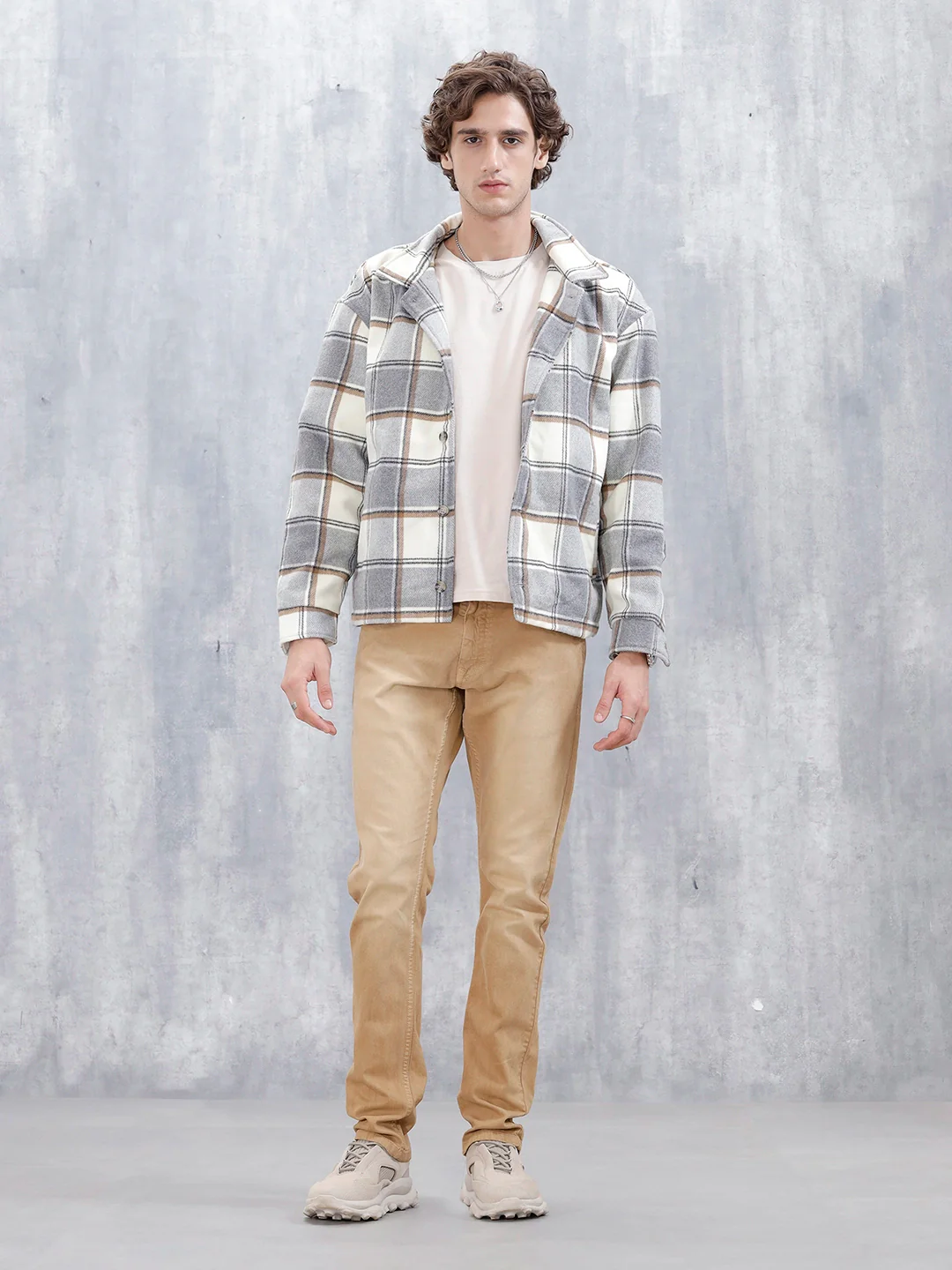 Men's Casual Slim Fit Jeans | Khaki - Image 2