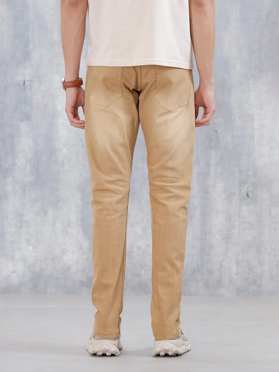 Men's Casual Slim Fit Jeans | Khaki - Image 3
