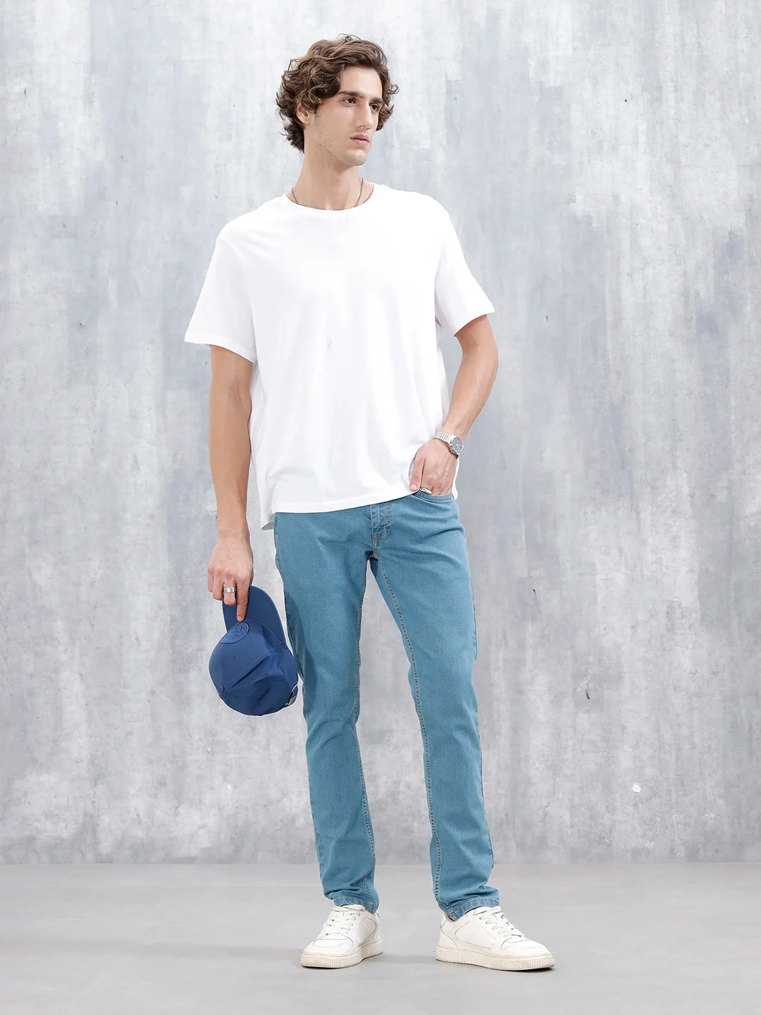 Men's Casual Slim Fit Jeans | Med Stone - Image 2