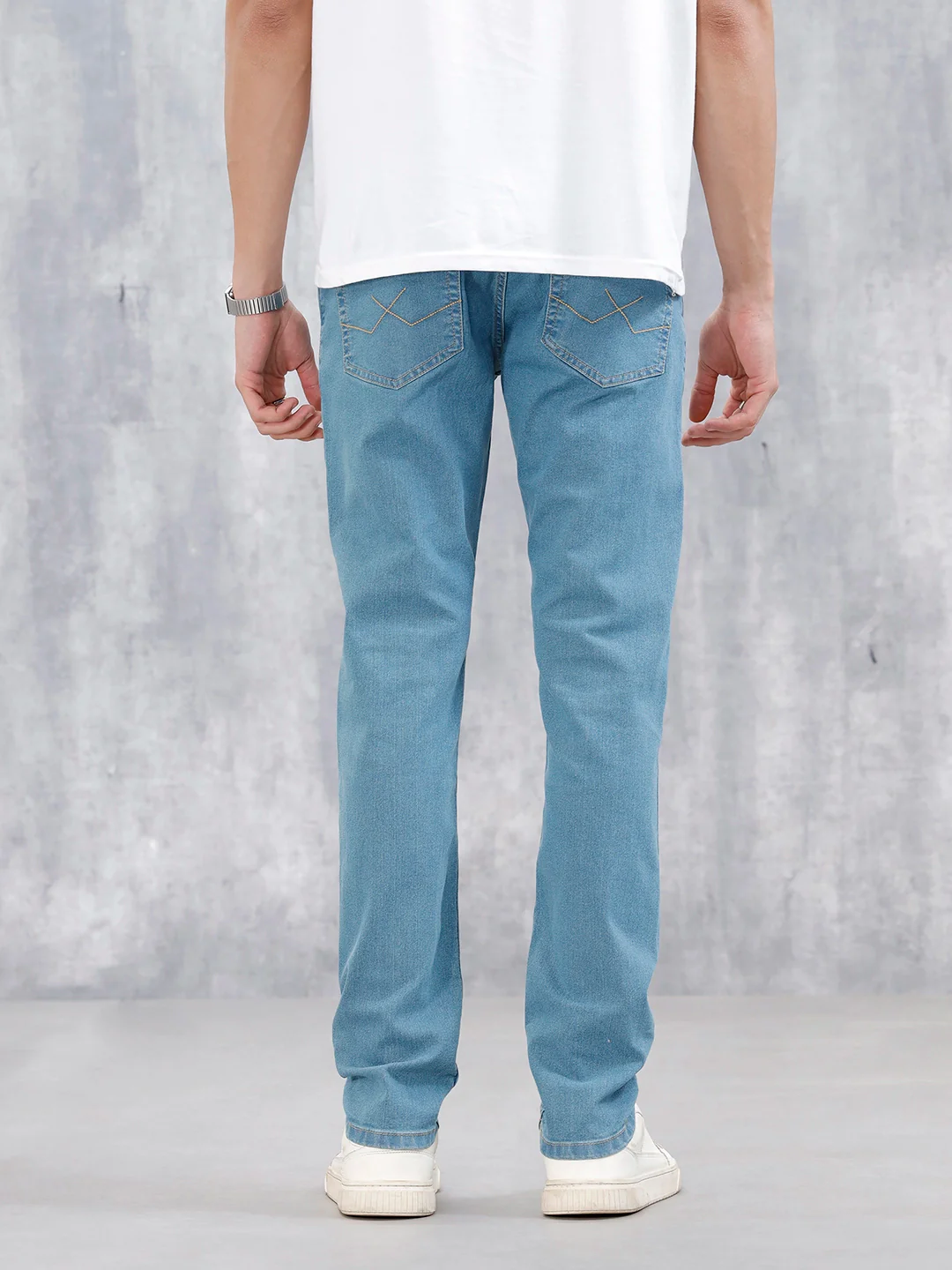Men's Casual Slim Fit Jeans | Med Stone - Image 3