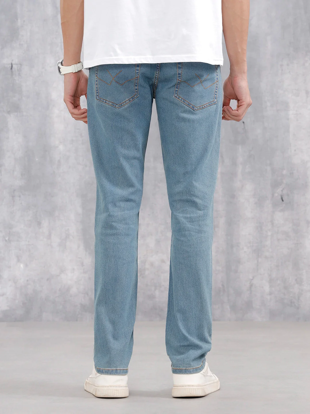 Men's Casual Slim Fit Jeans | Med Stone - Image 3