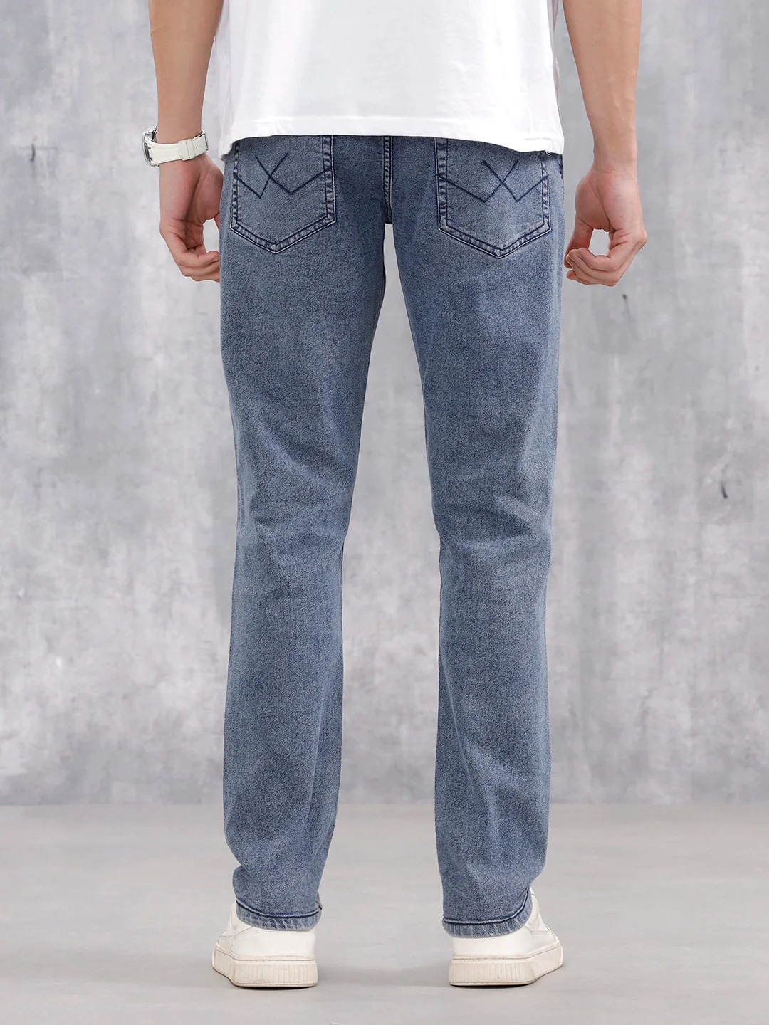 Men's Casual Slim Fit Jeans | Med Stone - Image 3