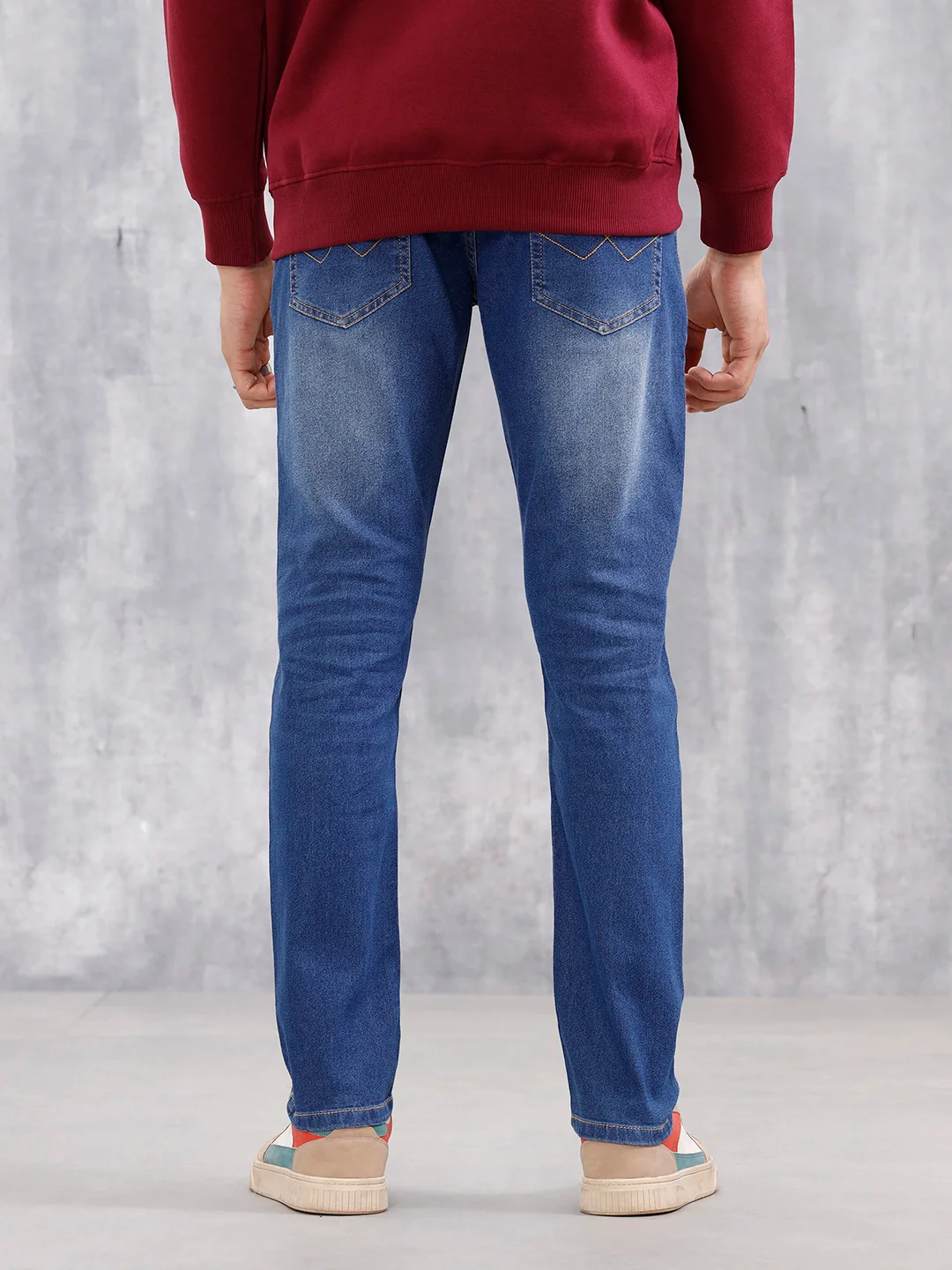 Men's Casual Slim Fit Jeans | Med Stone - Image 3