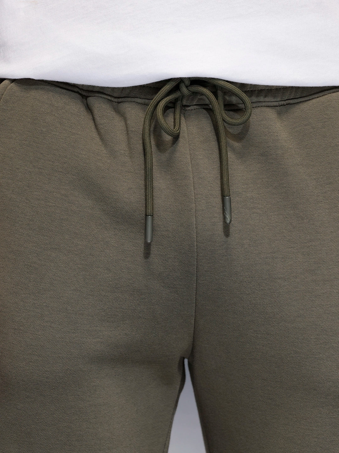 Men's casual slim fit jogger with typographic print design | Olive - Image 5