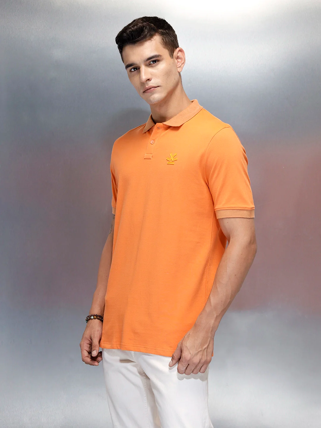 Men's Casual Slim Fit Polo T-Shirt | Orange - Image 4