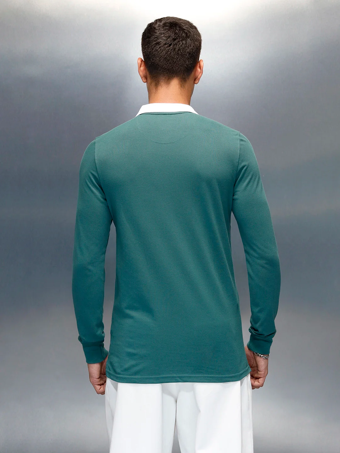 Men's Casual Slim Fit Printed Polo T-Shirt | Green - Image 3