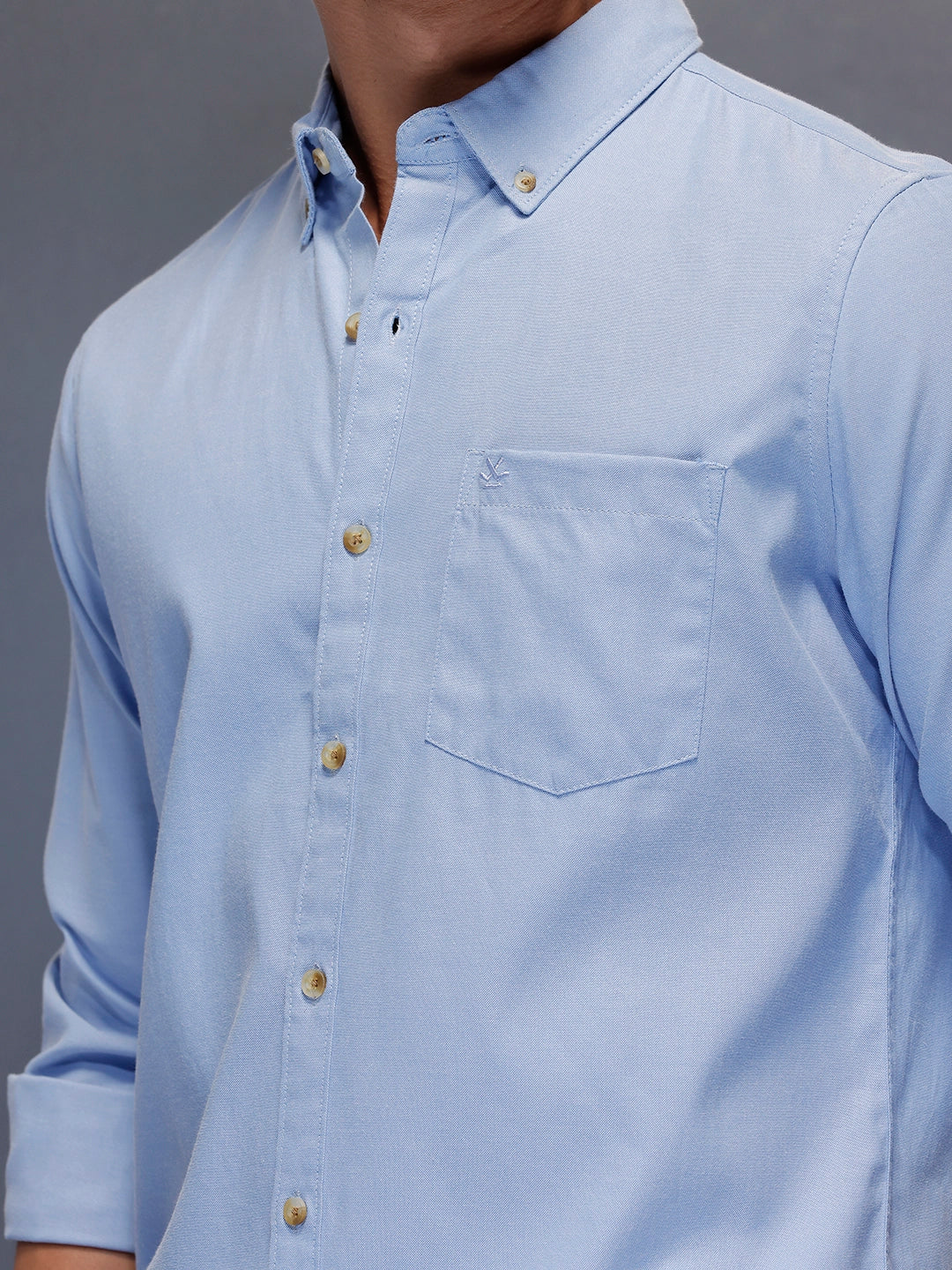 Men's Casual Slim Fit Shirt   |  Blue - Image 5