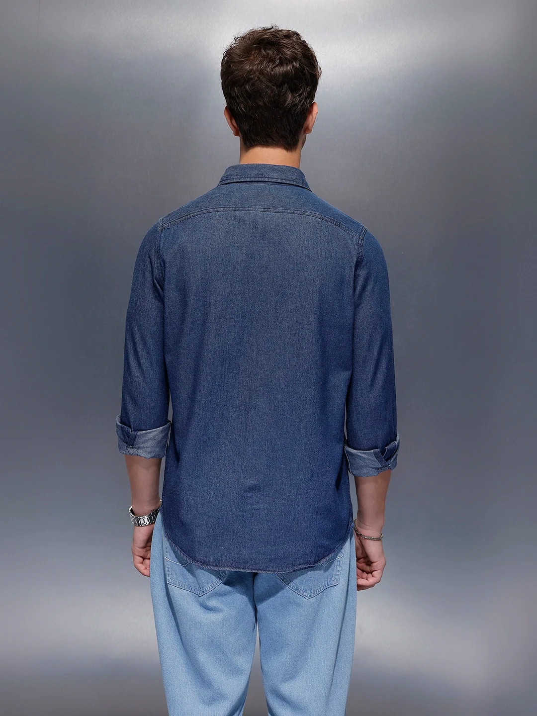 Men's Casual Slim Fit Shirt  | Blue - Image 3