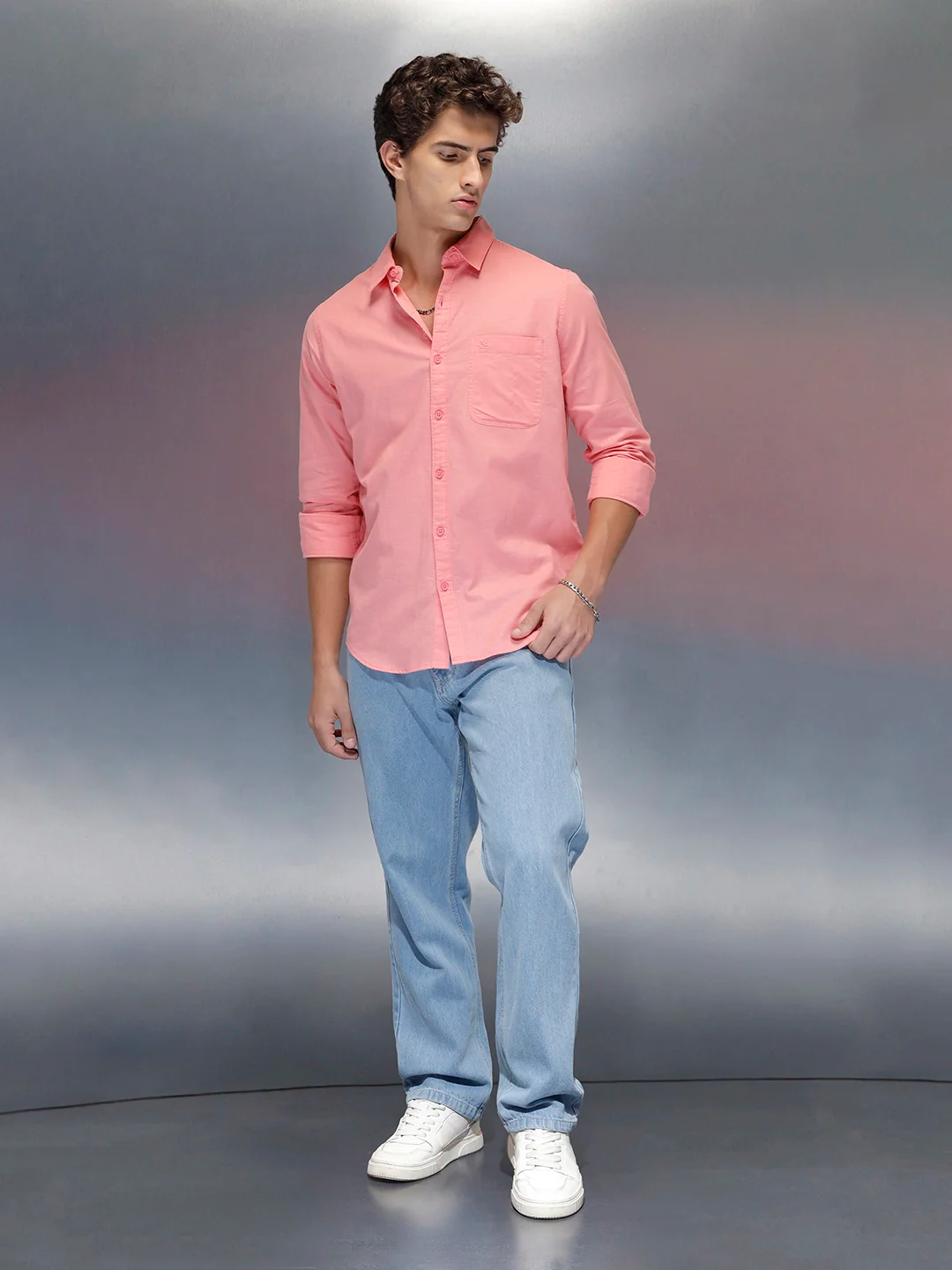 Men's casual slim fit shirt | Pink - Image 2
