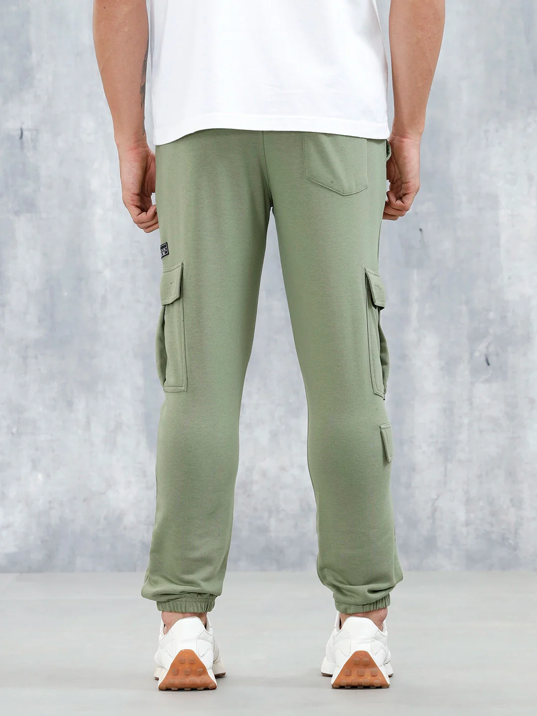 Men's Casual Straight Fit Cargo Knit Jogger | Olive - Image 3