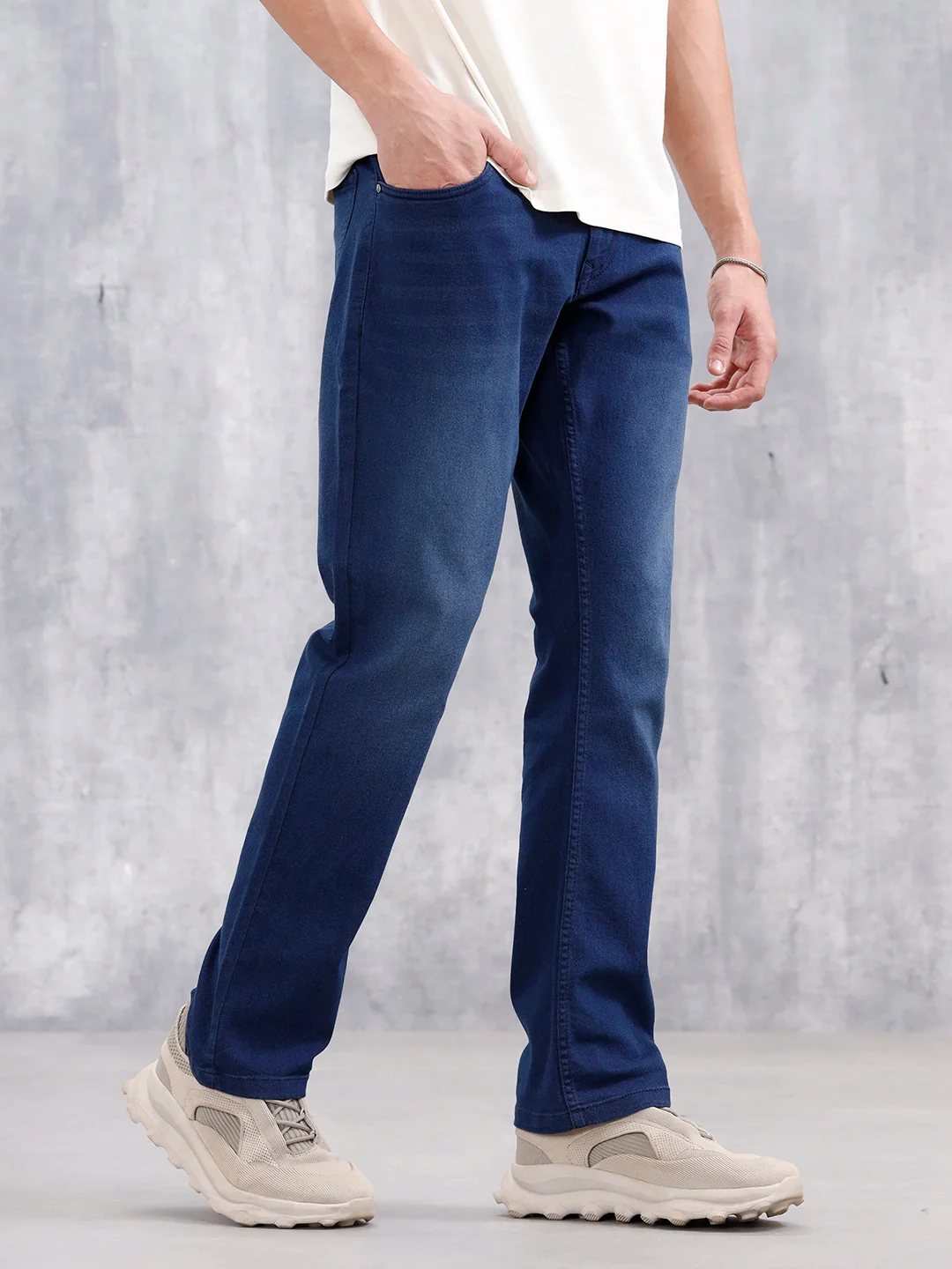 Men's Casual Straight Fit Jeans | Dark Stone - Image 4