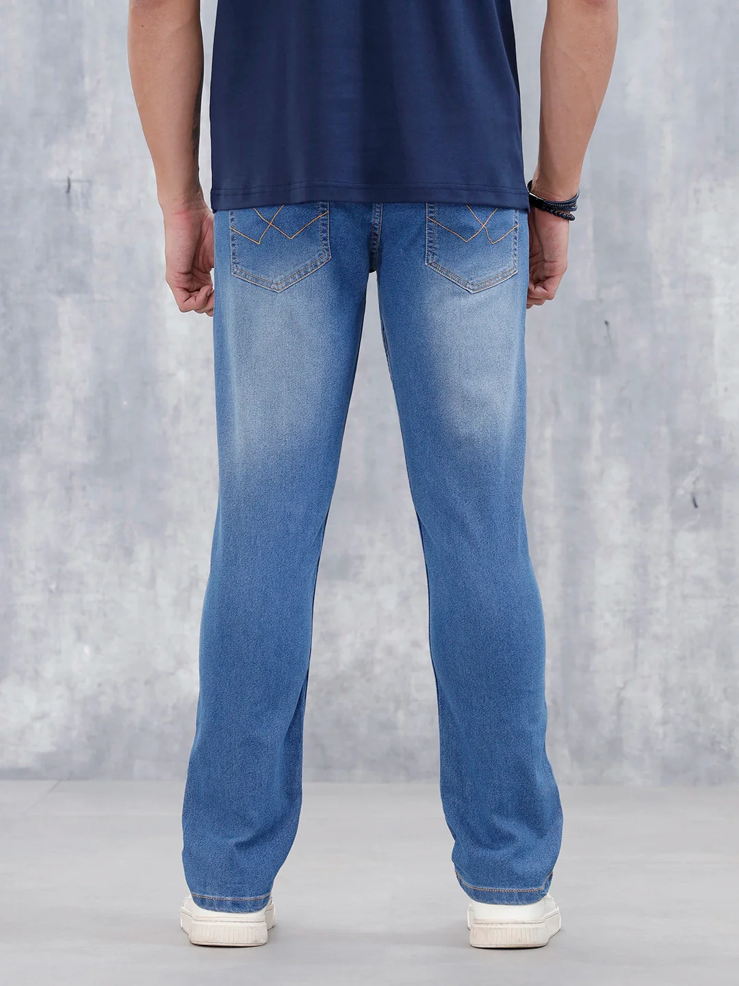 Men's Casual Straight Fit Jeans | Med Stone - Image 3